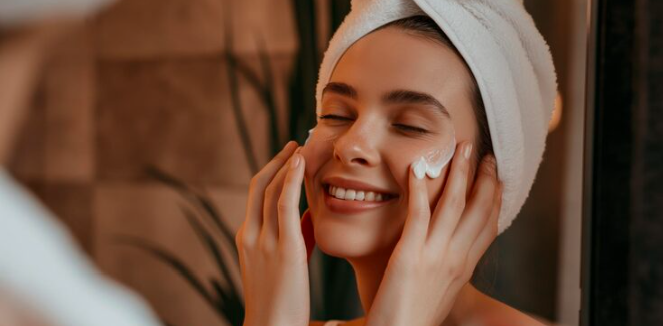 Woman following a focused daily skincare routine with medical-grade moisturizer