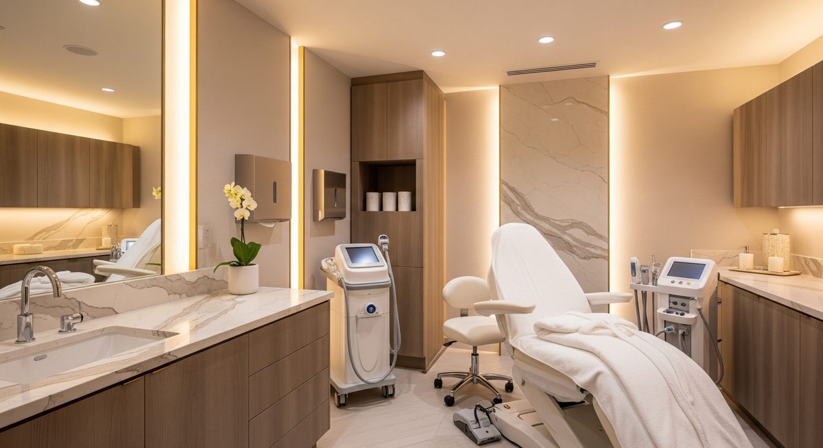 Dr. Elham Keikha medical skincare consultation and aesthetic treatment room in Dubai
