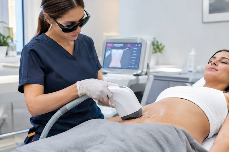 Non-surgical skin tightening treatment for loose skin after weight loss