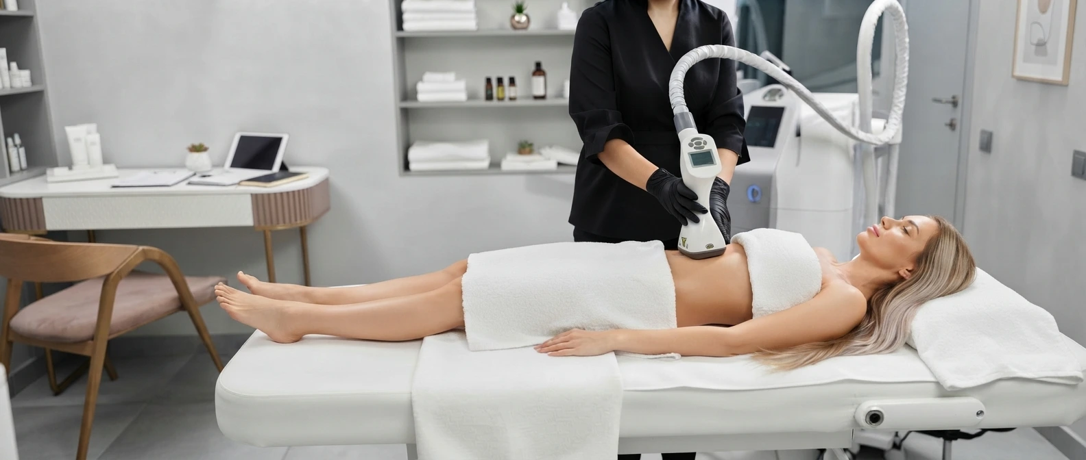 Non-surgical body contouring treatment in clinic - Dr. Elham Keikha Dubai